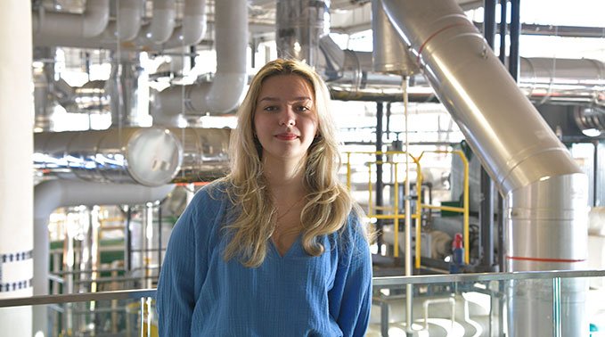 Kateryna Svidrak in Lakeland College's Energy Centre 