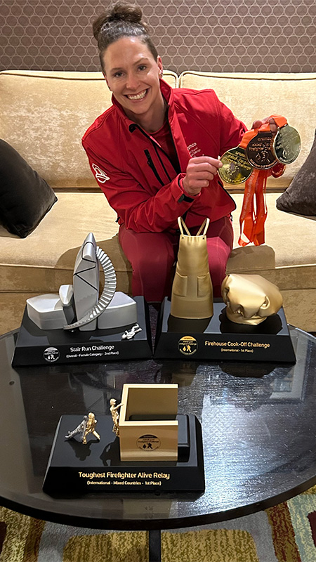 Carla and her awards from the competition