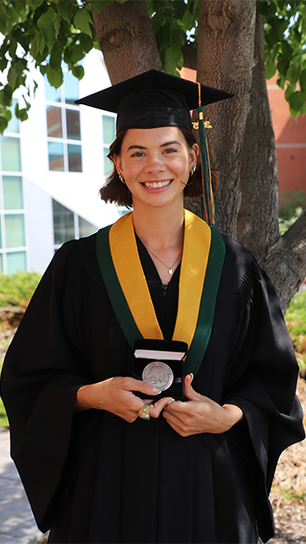 Alana with her president's medal