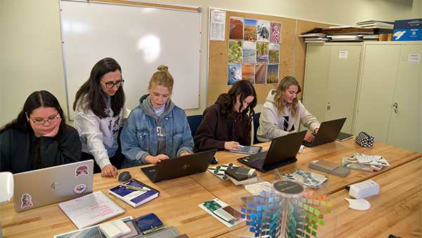 Interior Design students in the classroom