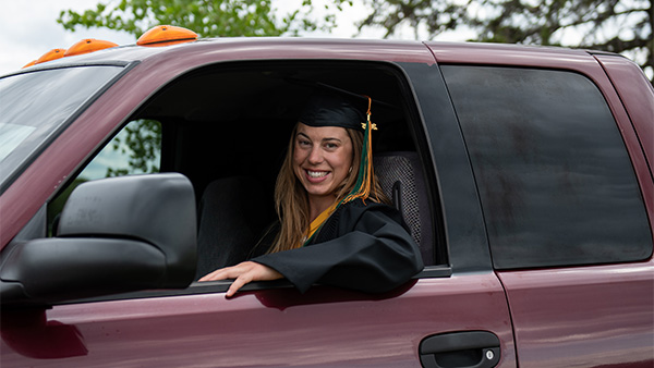 Stephanie Ullrich with her beloved truck