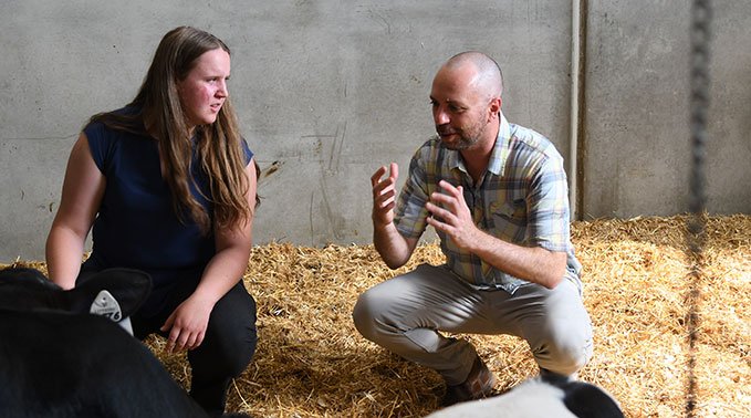 Courtney and Yuri and calves