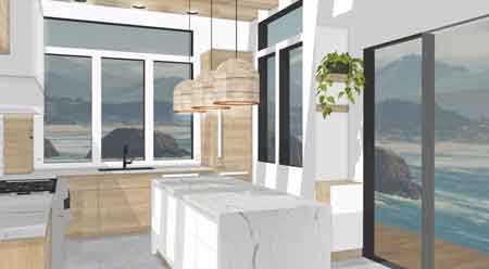 Holt beach kitchen with windows