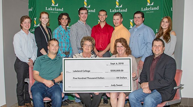 Judy Sweet made a $500,000 donation to Lakeland on Thursday, Sept. 6, which will be used to increase  Lakeland's farm land base in the future