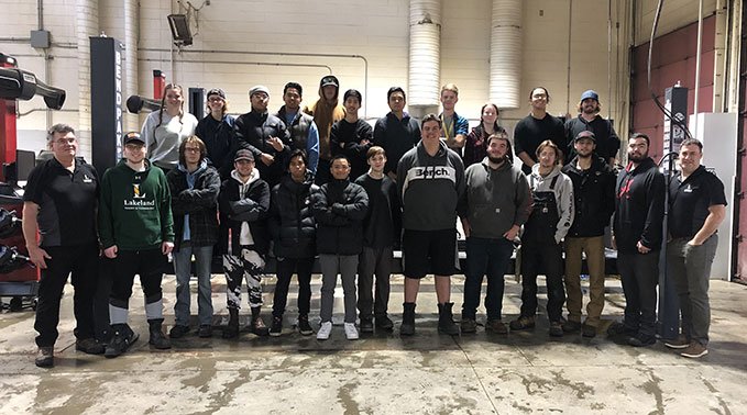 Students in the pre-employment automotive service technician class