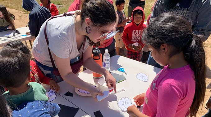Lakeland education students works with Mexican students