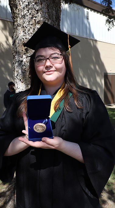 Madeleine Hayes in her cap and gown.