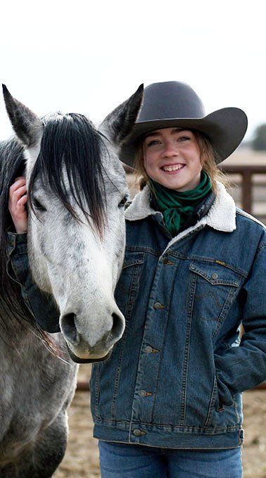 Tiana Friesen with a horse