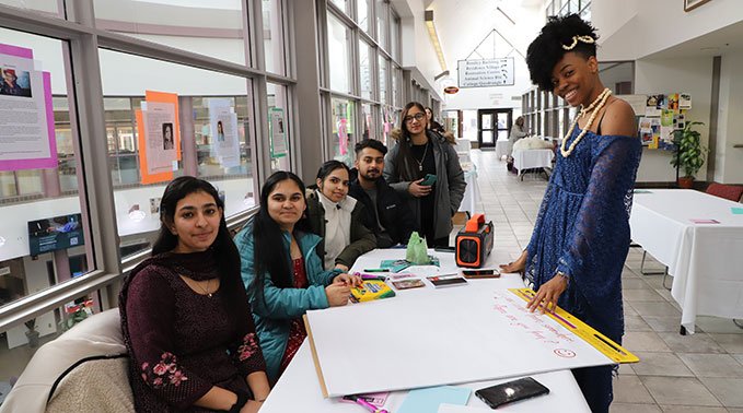 Human Services students preparing for symposium