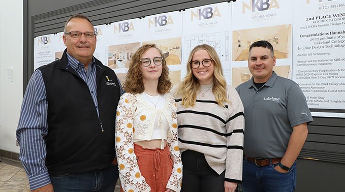 Dave King, dean of trades and technology, Meghan King, Mamie Granger, and Curtis Cassibo, chair of trades and technology.