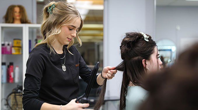 Blake Molle working in the salon