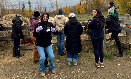Students on a farm visit