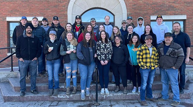 A group of students who make up the agribusiness class in charge of planning Band in the Sand 2023.