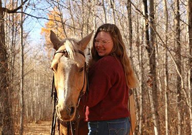 Julieanna Dunbar with her horse
