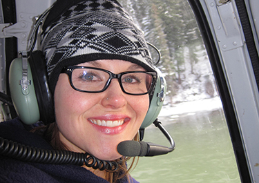 Nicole Pysh in helicopter