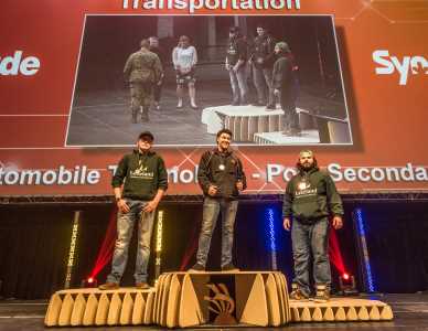2 lakeland students on the automotive service skills podium