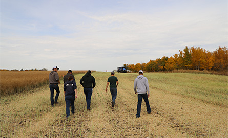 Lakeland students walking in a combined field