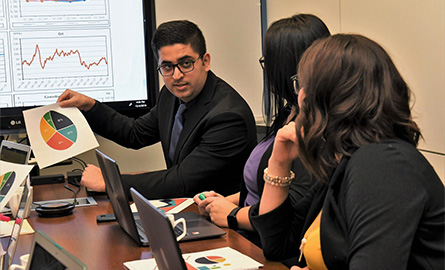 Student presenting to other students