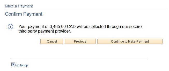 confirm payment screen
