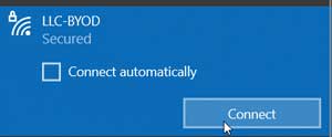 LLC-BYOD Wi-Fi on Windows computer