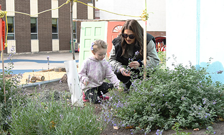 Lakeland student playing games with students in a classroom