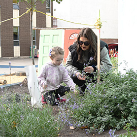 Lakeland student playing games with students in a classroom