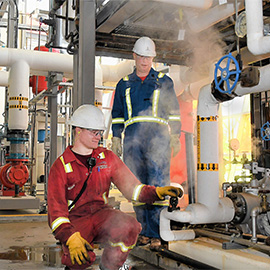 Students in the energy centre during a steam lab