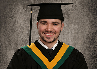 Graduation portrait of David Milroy from June 2020.