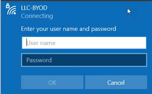 Enter your Lakeland College username and password