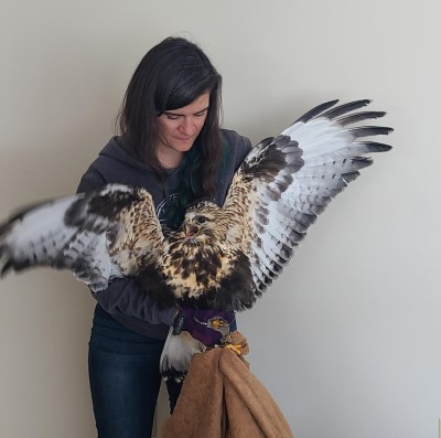 Jana and rescued hawk