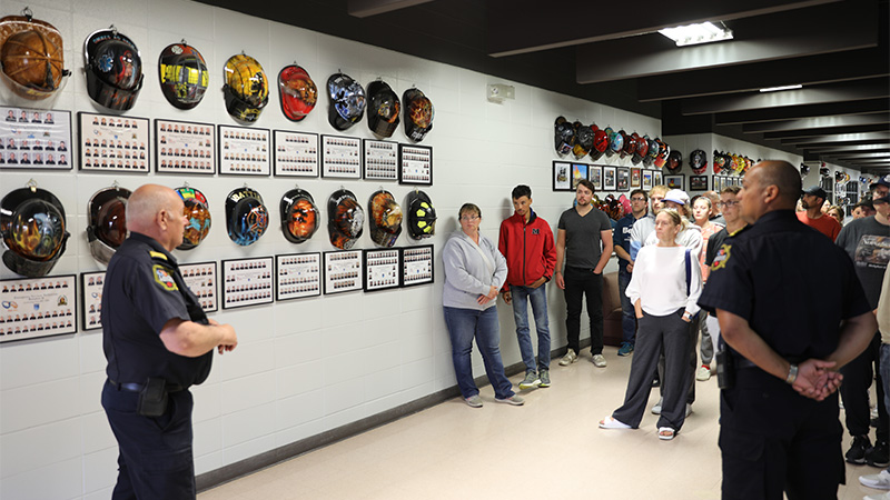 tour of Hallway of Helmets