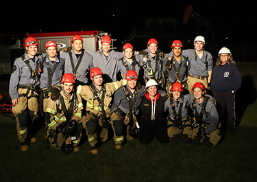 Lakeland students in firefighting gear