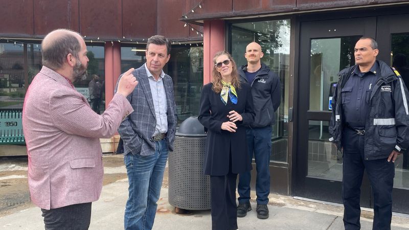 A group of people tour Lakeland College's Vermilion campus.