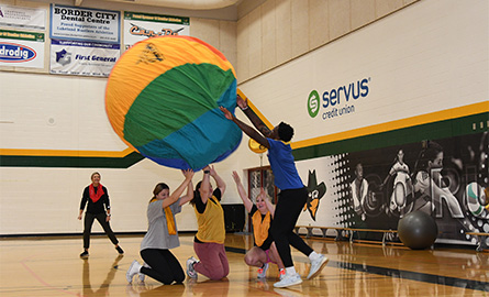 PEDS class parachute fun
