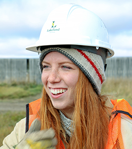 Quinn Hlus in a hard hat