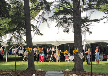 view of a tent filled with Feast on the Farm guests in 2018
