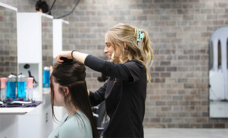 Client getting their hair done in the salon