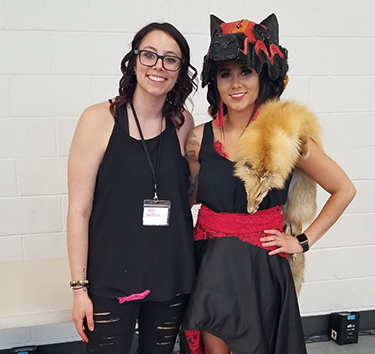 Alumna Kelsey Salteaux won first place in the hairstyling category.