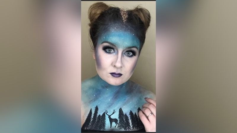 ourtnee Coolidge wearing the makeup look that won top honours at Best of the Prairies competition.