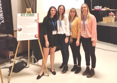 Bret Hansen (left centre) with her classmates at the DIY Stage during the 2019 Showcase