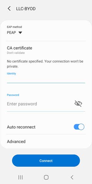 Select LLC-BYOD on Android