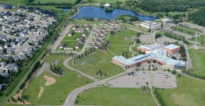 aerial shot of the Lloydminster campus