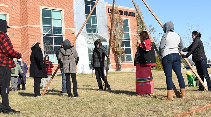 Teepees are annually raised at each campus