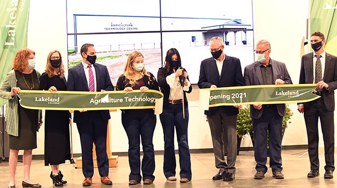 A ribbon was cut to celebrate the official opening of the Agriculture Technology Centre on Sept. 14. 