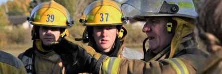 insturctor directing fire students