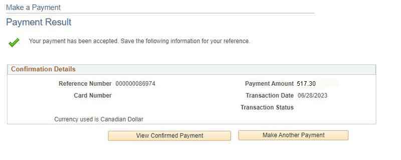 payment confirmation for 517.30