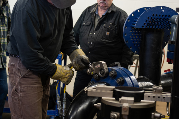 Student trying a tool during demo