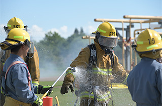 Firefighting student hosed down after hazardous materials training