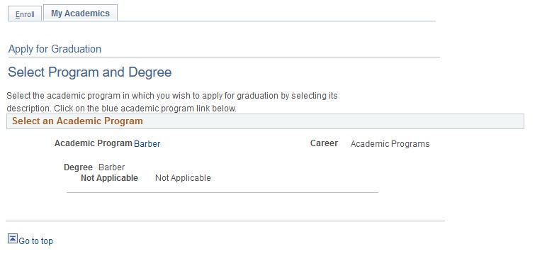 select program screenshot