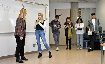 English class doing A Midsummer's Night Dream